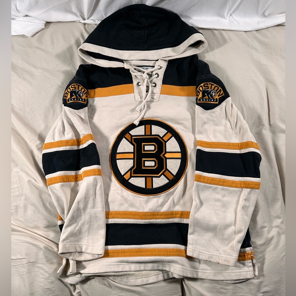 Boston Bruins Old Time Hockey Causeway Collection Pullover Heavyweight Hoodie Md